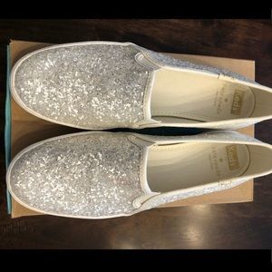 Kate Spade triple decker slip on glitter sneaker